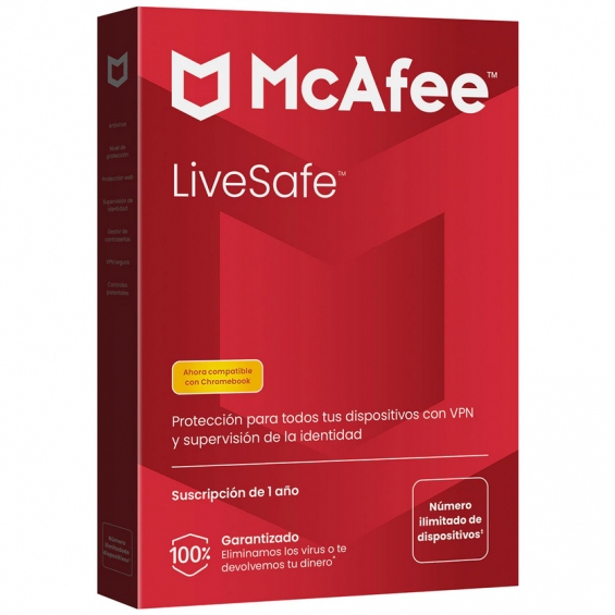 McAfee LiveSafe - Dispositivos ilimitados 1 Año